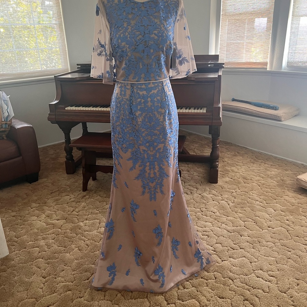 Js Collections Illusion Embroidered Capelet Gown - image 3